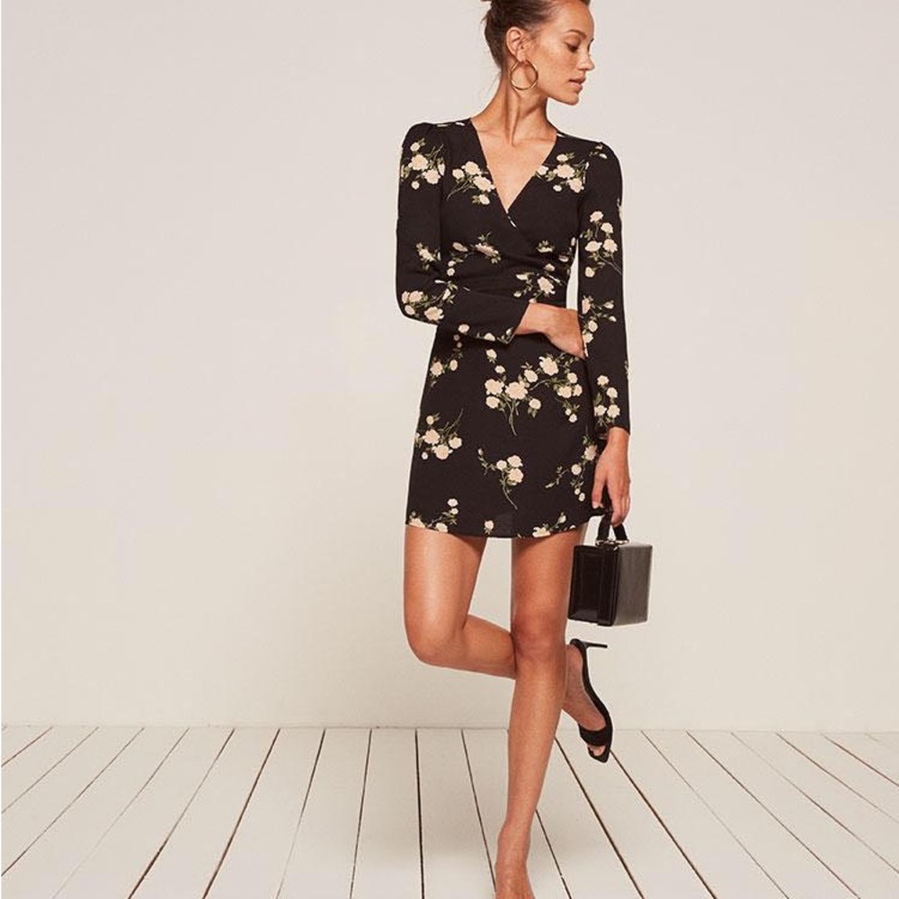 Reformation Zircon Contessa Mini Wrap Dress